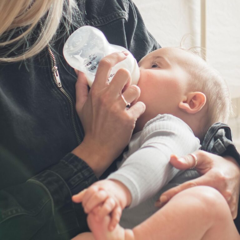 Baby Drinking Milk from a Bottle