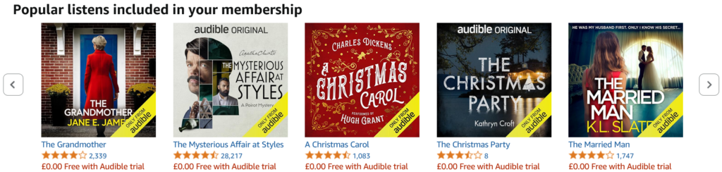 Amazon Audible Books Popular Listens